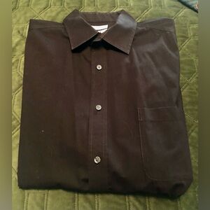 Croft & Barrow Men's Long Sleeve Black Button Down Shirt ~ XXL